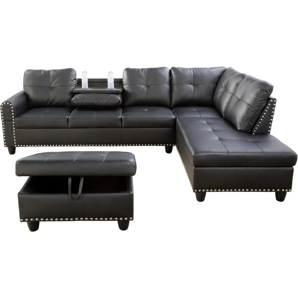 3-piece L-shaped Sectional Sofa Furniture for the Living Room Sectional Furniture Set Complete Home Rooms Livingroom Sets Luxury