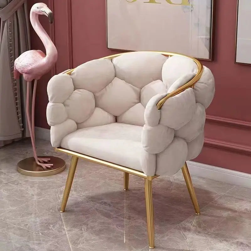 Nordic Vanity Chair Comfortable Bedroom Living Room Make Up Manicure Chairs Computer Chair Home Office Seat Adult